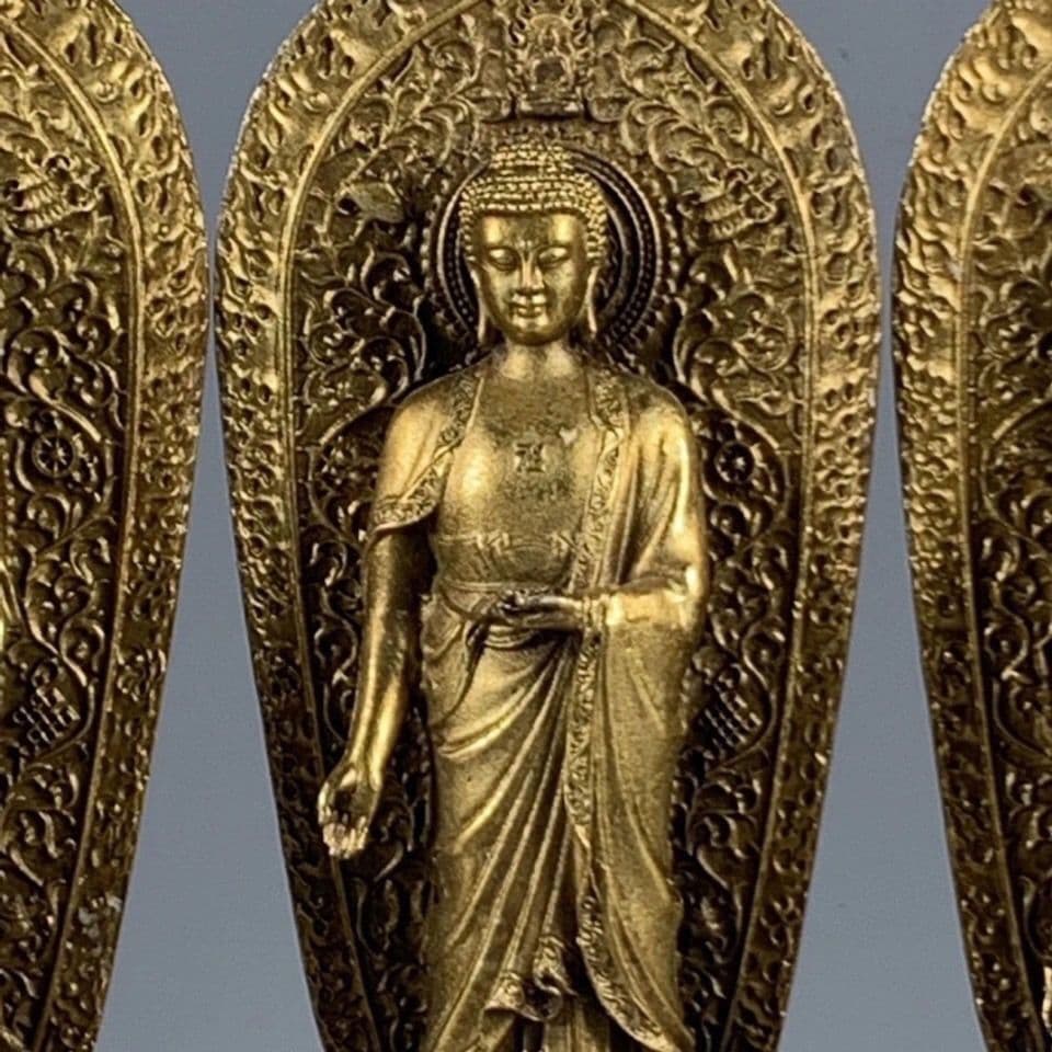 仏教美術 西方三聖 銅製 仏像 彫刻 開運 風水 工芸品 美術品 置物