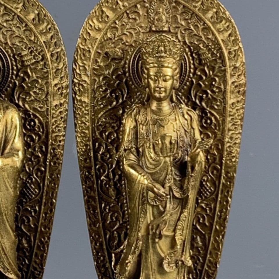 仏教美術 西方三聖 銅製 仏像 彫刻 開運 風水 工芸品 美術品 置物
