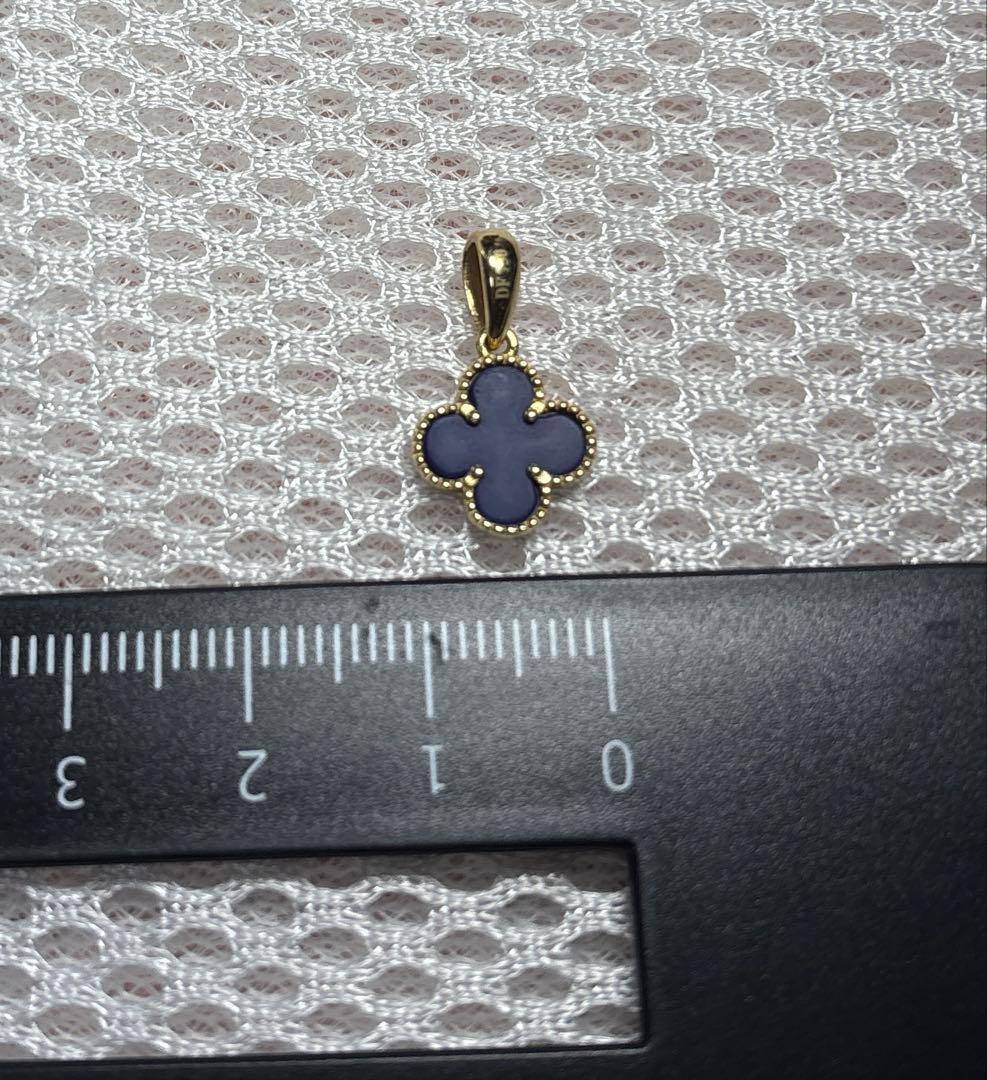 ペンダントトップ　四つ葉クローバーk18 オニキス18金　刻印