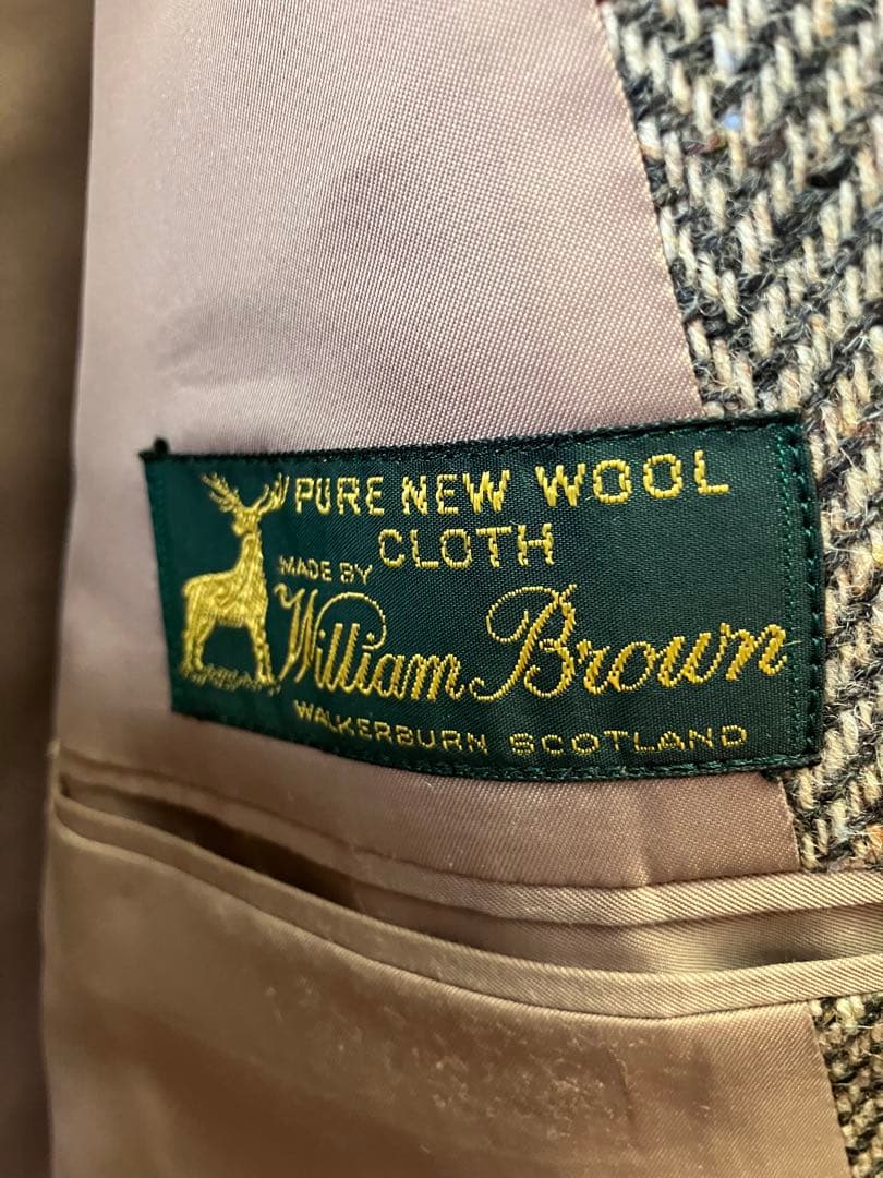 バーバリー　William Brown ヘリンボーン柄 テーラードジャケット