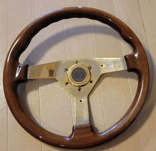 【古物】ステアリングウッドハンドル ３本スポーク