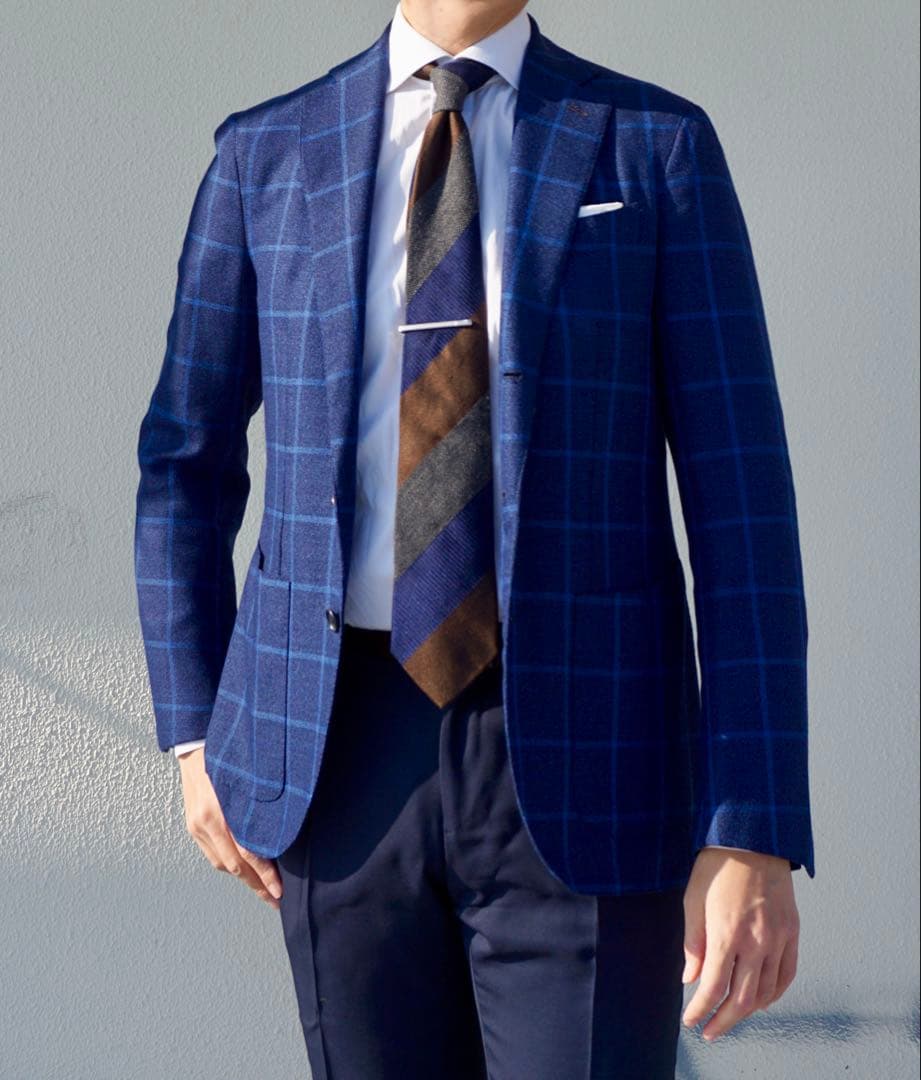 マ*ネ様 美品　カルーゾ　伊勢丹メンズ　ロロピアーナ　ネイビー テーラードジャケ