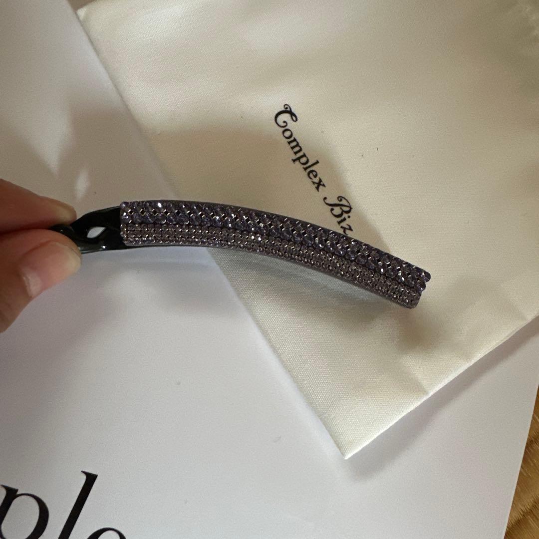 コンプレックスビズ バナナクリップ　クリスタルメッシュ　パープル
