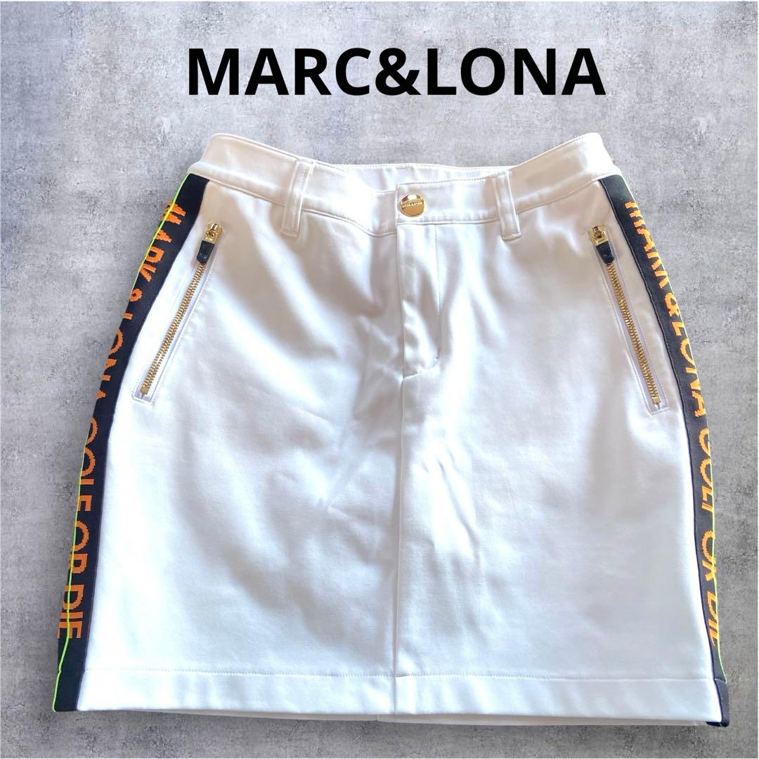 【美品】MARK&LONA マークアンドロナ　サイドロゴ　ゴルフスカート 40