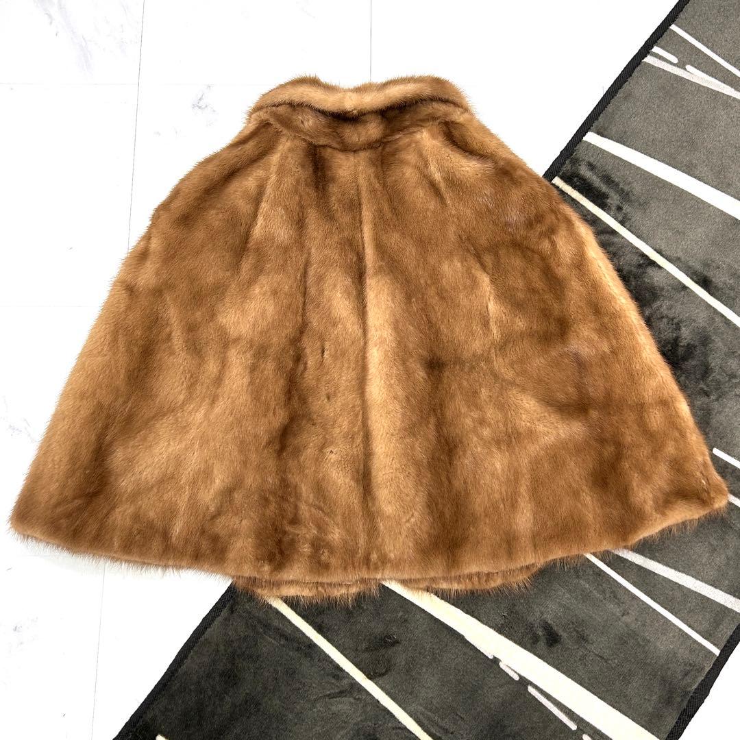 高級 SAGAMINK パステルミンク ポンチョ 鼬 毛皮 レディース
