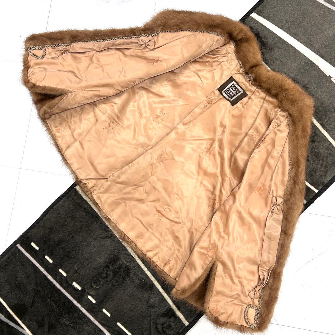 高級 SAGAMINK パステルミンク ポンチョ 鼬 毛皮 レディース