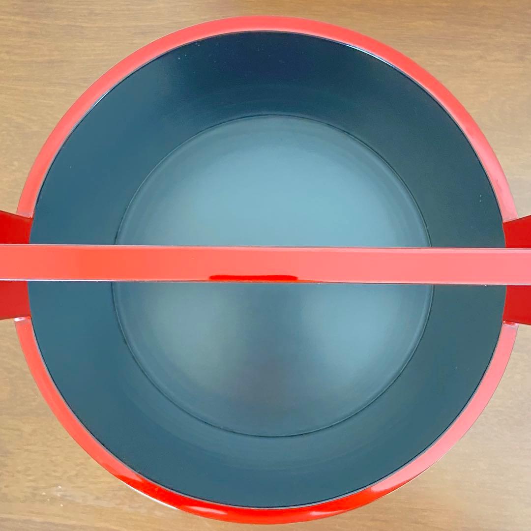 手桶水指 輪島塗 朱　高崎秋峰　共箱入　茶道具　茶器　漆芸　伝統工芸品