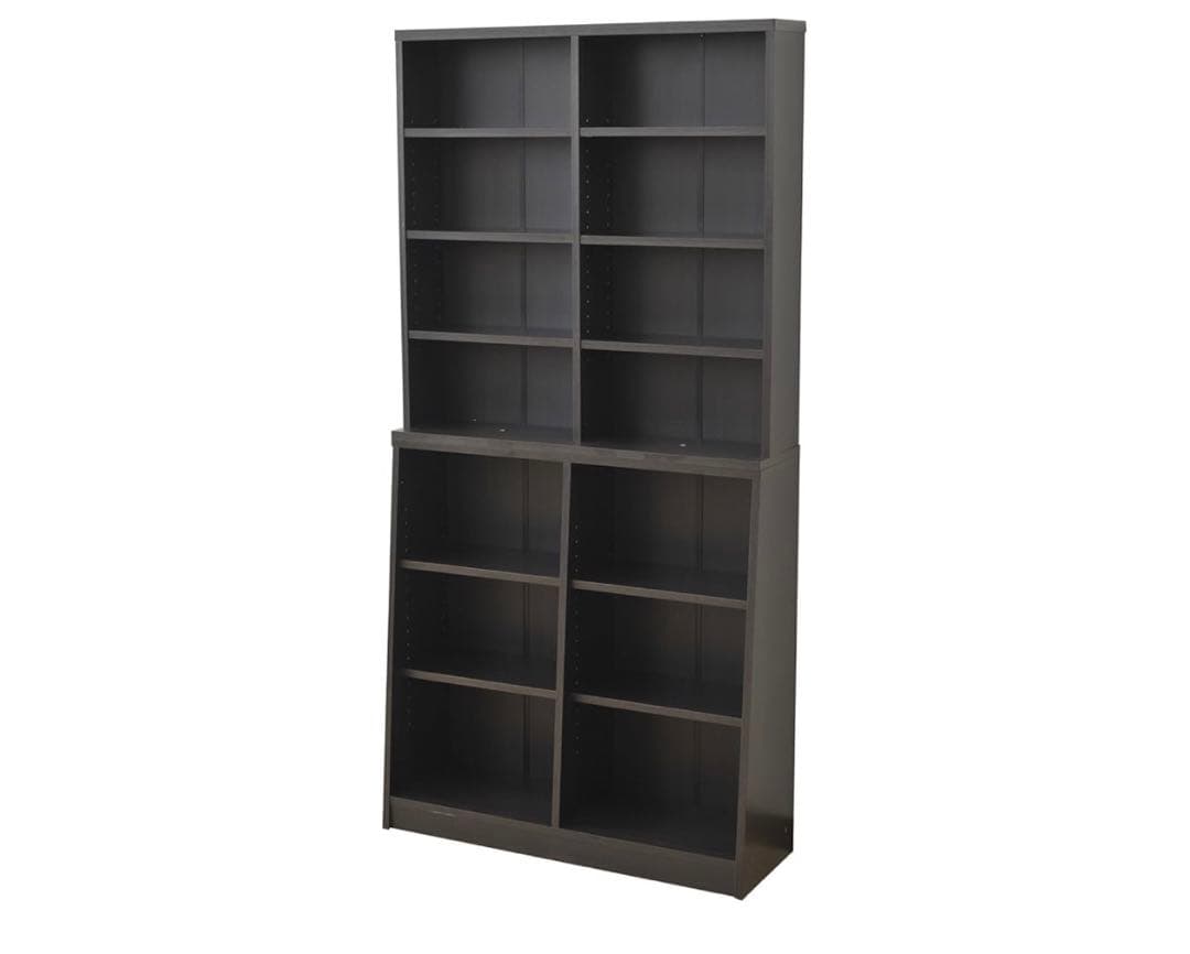 山善　本棚(幅90 高さ180) ダークブラウン SCOR-1890