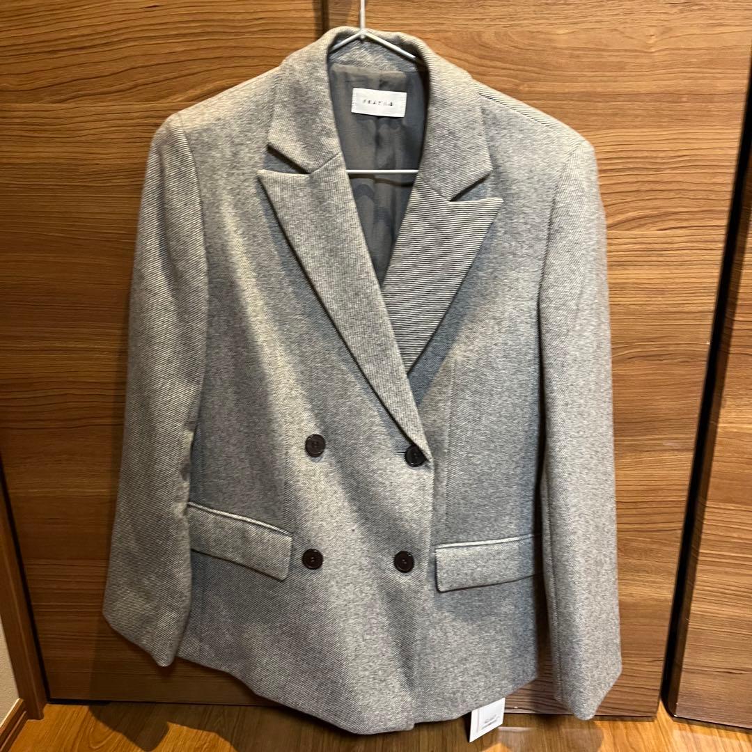 新品FRAY I.D ダブルボタンウールジャケット グレー