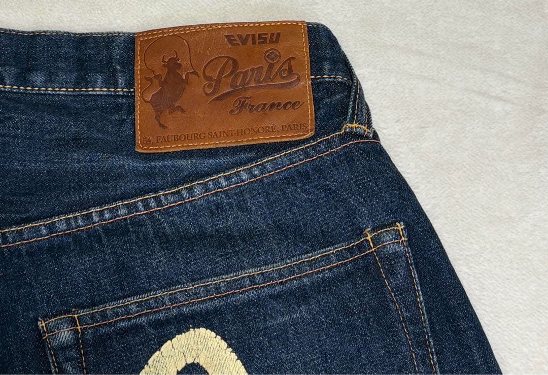 EVISU エヴィス カモメペイント 大黒刺繍 デニム ハーフパンツ ジョーツ