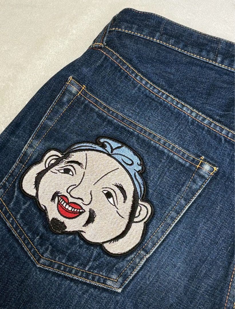 EVISU エヴィス カモメペイント 大黒刺繍 デニム ハーフパンツ ジョーツ