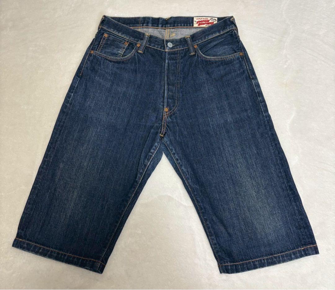 EVISU エヴィス カモメペイント 大黒刺繍 デニム ハーフパンツ ジョーツ