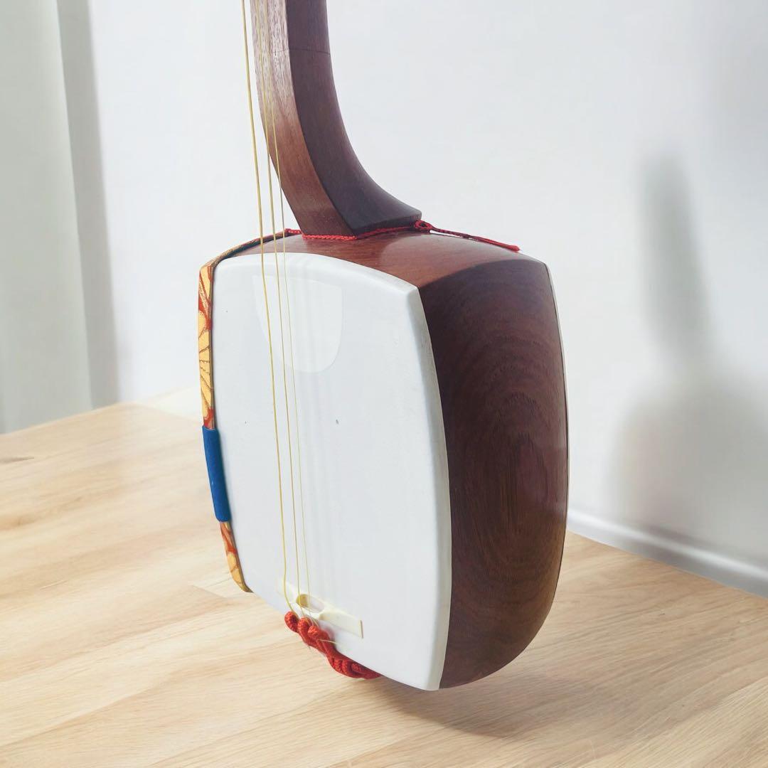 【破れなし✨】三味線 細棹 正寸98cm 布ケース付き 地唄 民謡