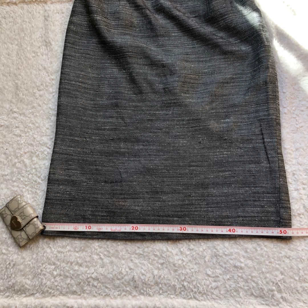 大きいサイズ バーバリー グレー スカートスーツ セットアップ ウール、絹、麻