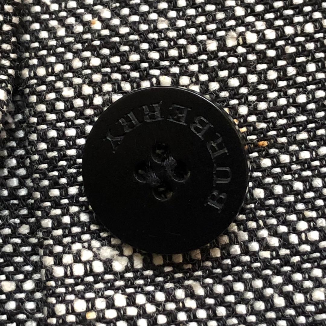 大きいサイズ バーバリー グレー スカートスーツ セットアップ ウール、絹、麻