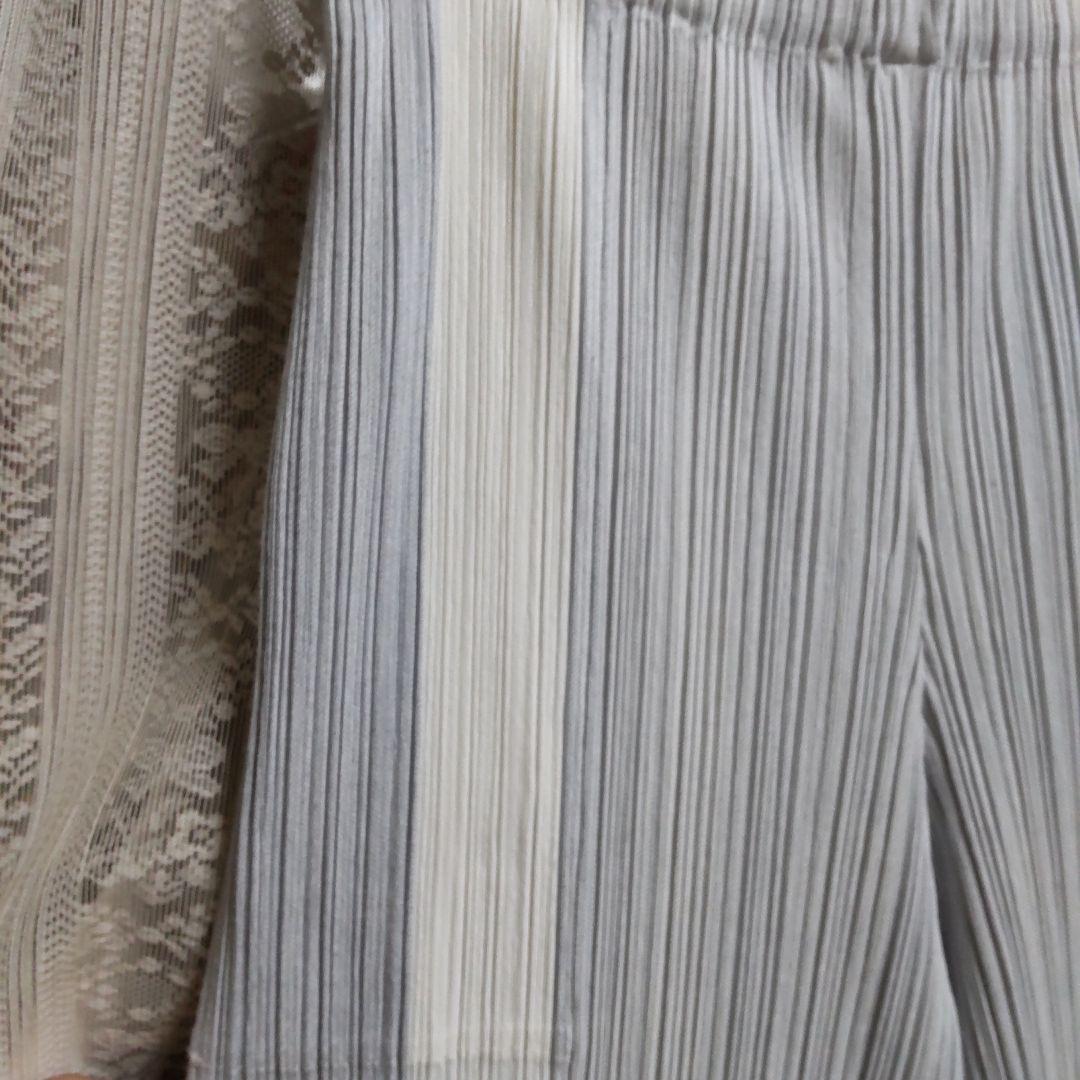 お値下げ希少美品プリーツプリーツ ホワイトグラデーションパンツ