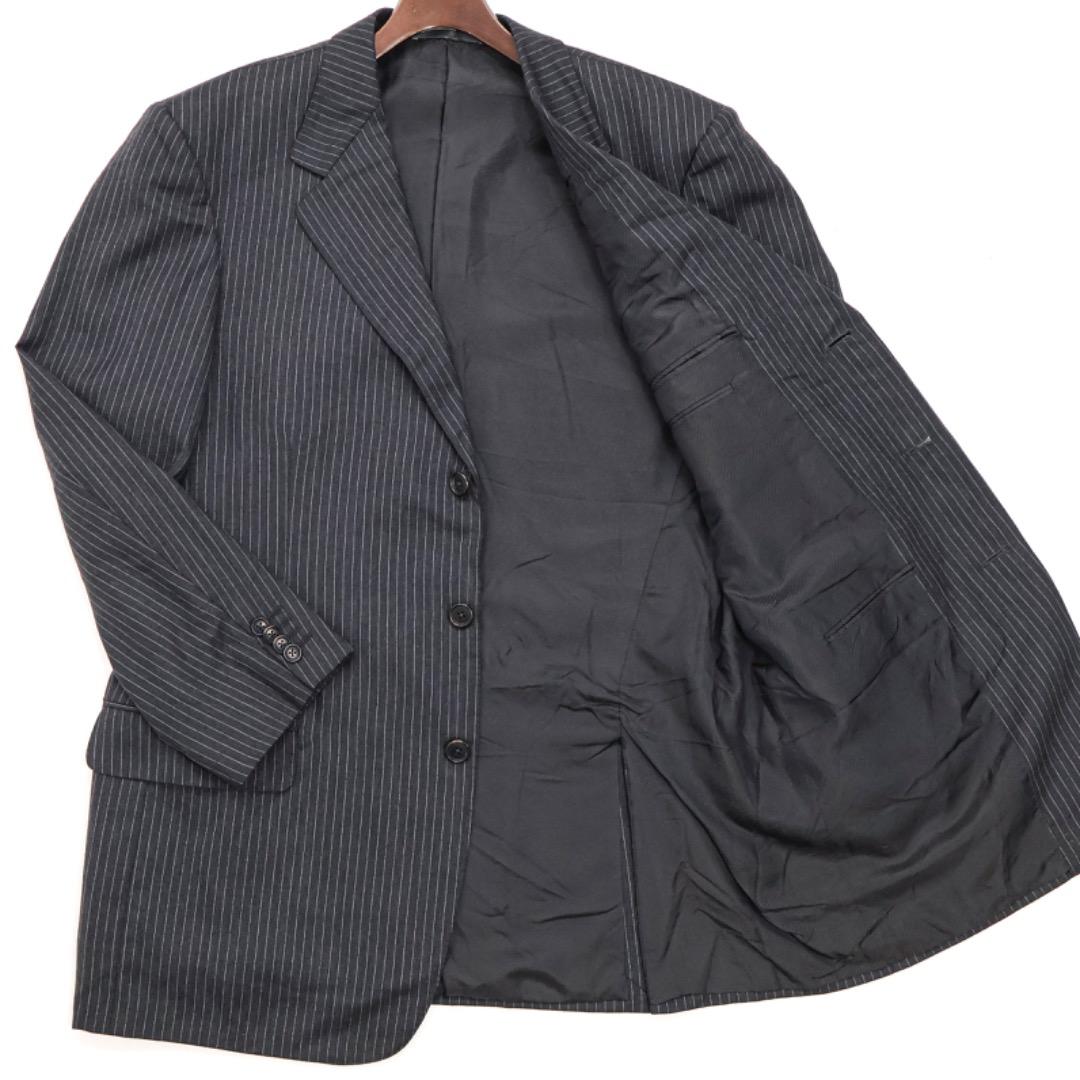H5103◾️エルメネジルドゼニア　カシミア３釦ピンストライプジャケットY2K