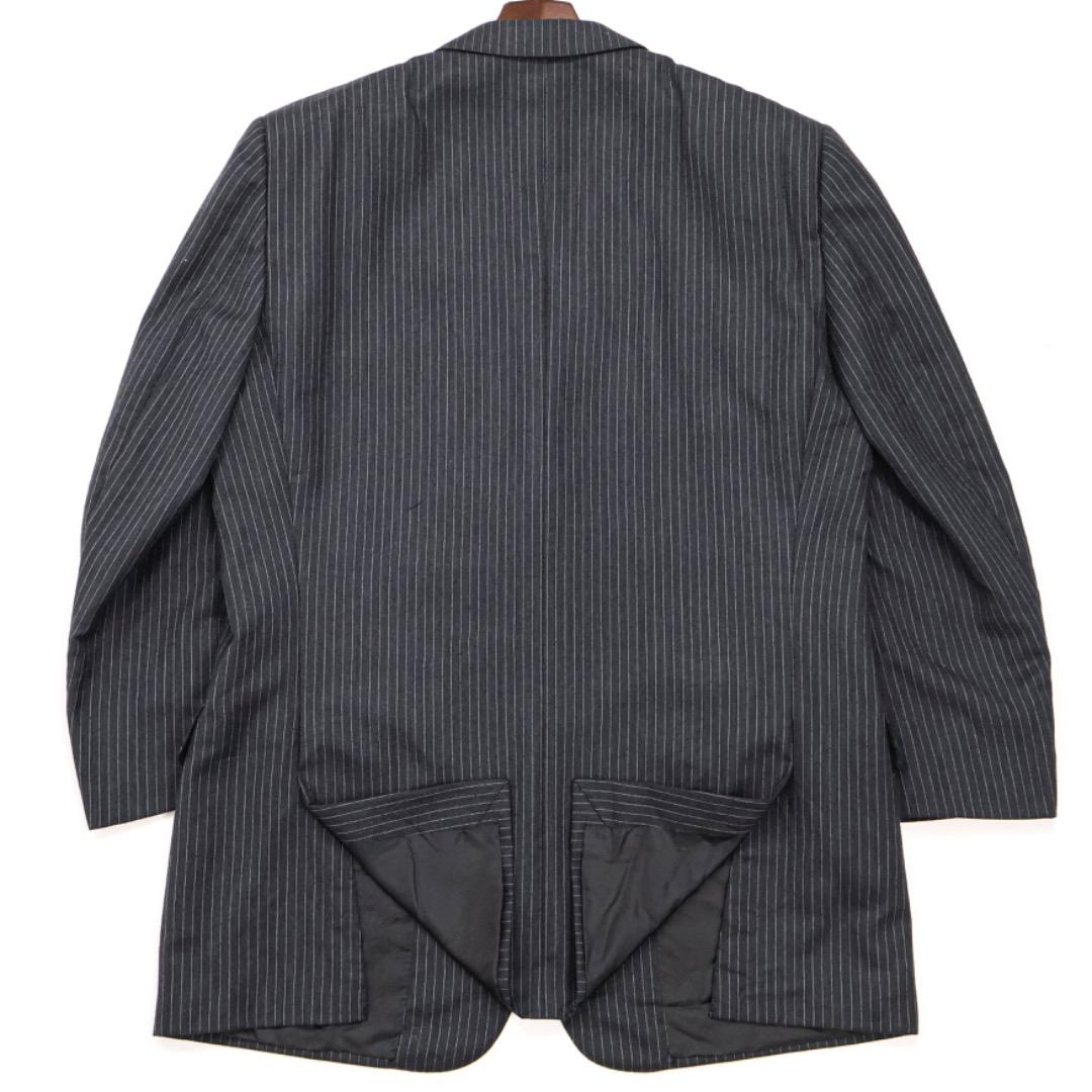H5103◾️エルメネジルドゼニア　カシミア３釦ピンストライプジャケットY2K