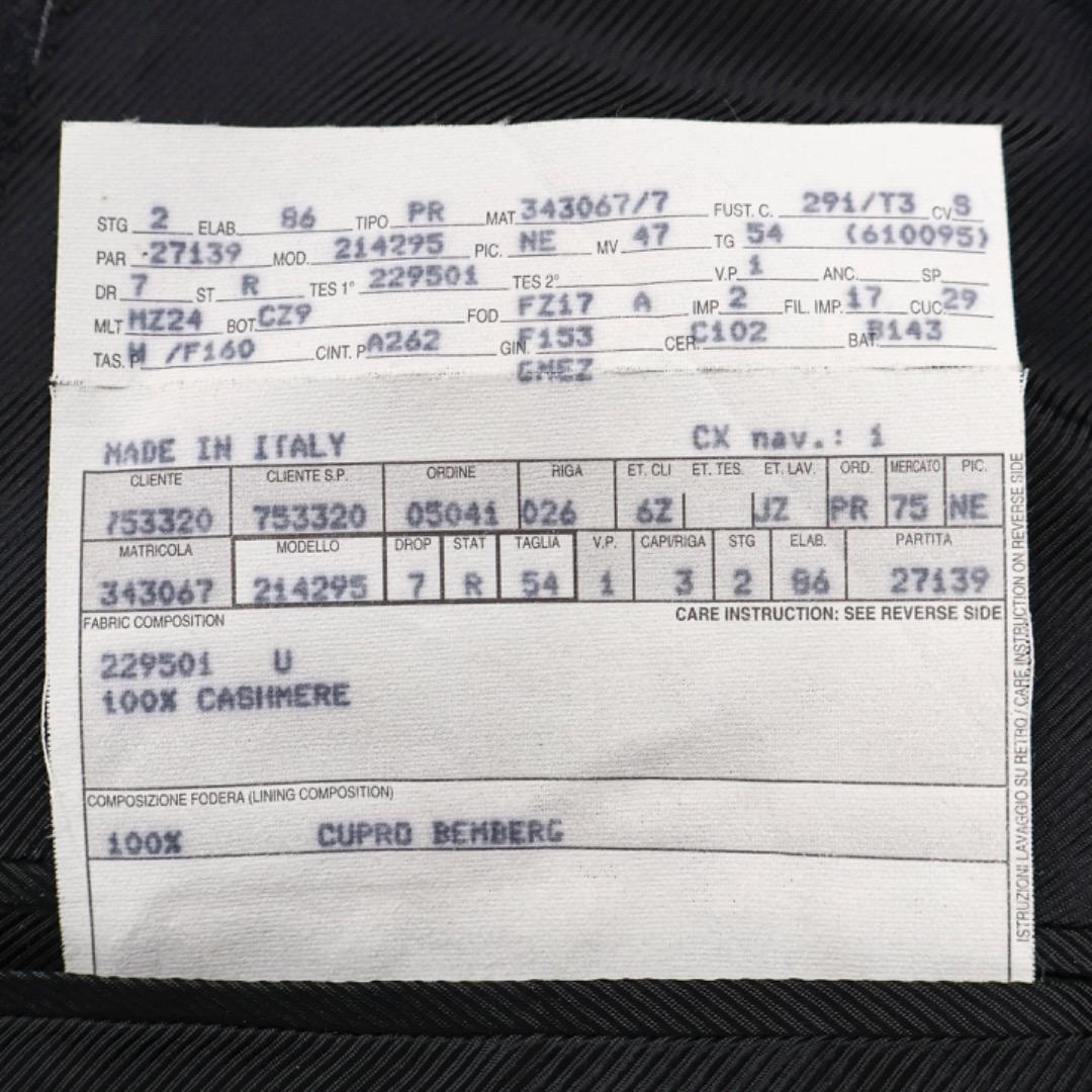 H5103◾️エルメネジルドゼニア　カシミア３釦ピンストライプジャケットY2K