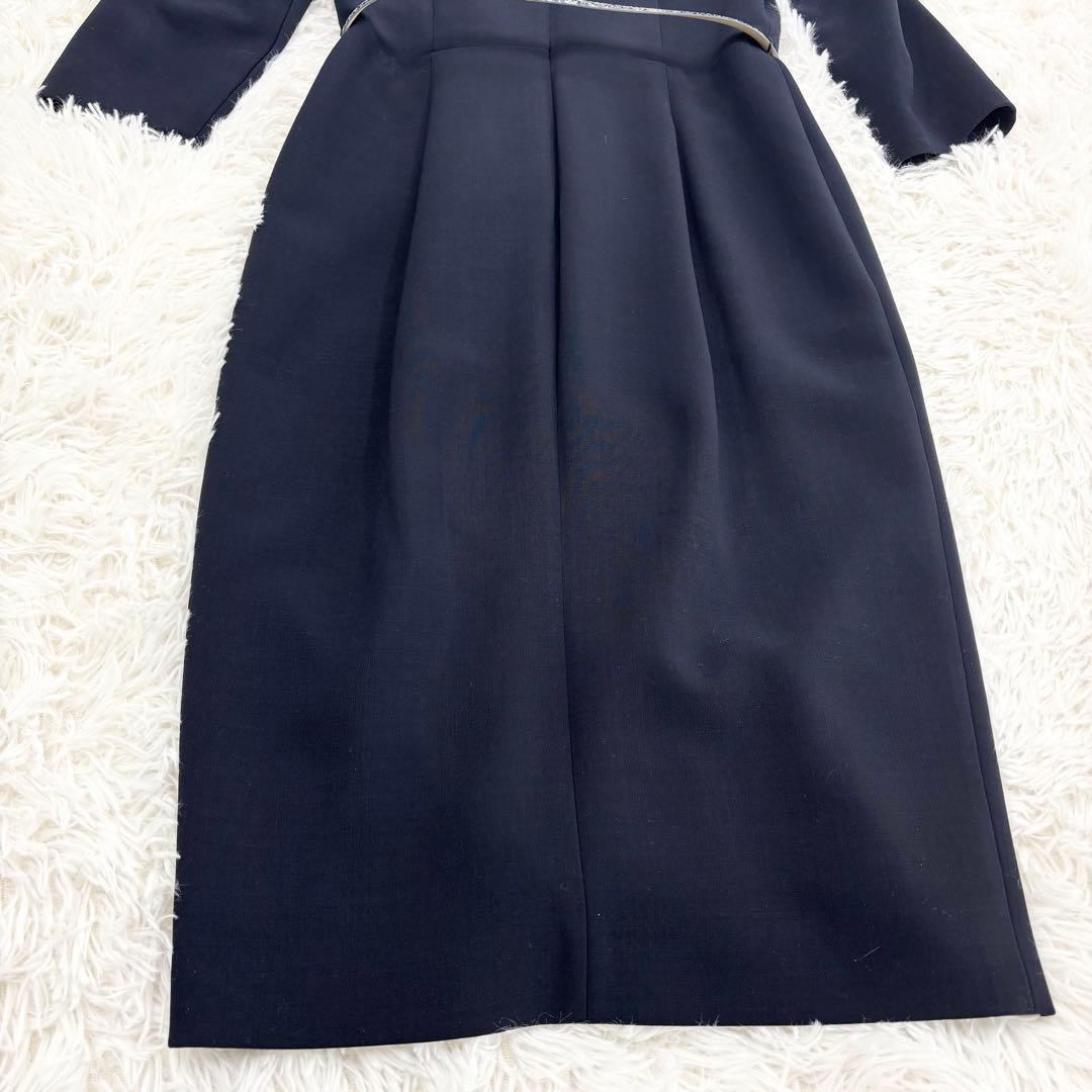 美品　マックスマーラ　白タグ　ロングワンピース　ウール　ベルト付　フォーマル