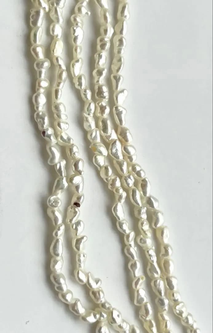 天然芥子真珠 ケシパール5連ネックレス 金具シルバー素材 69cm（金具含む）