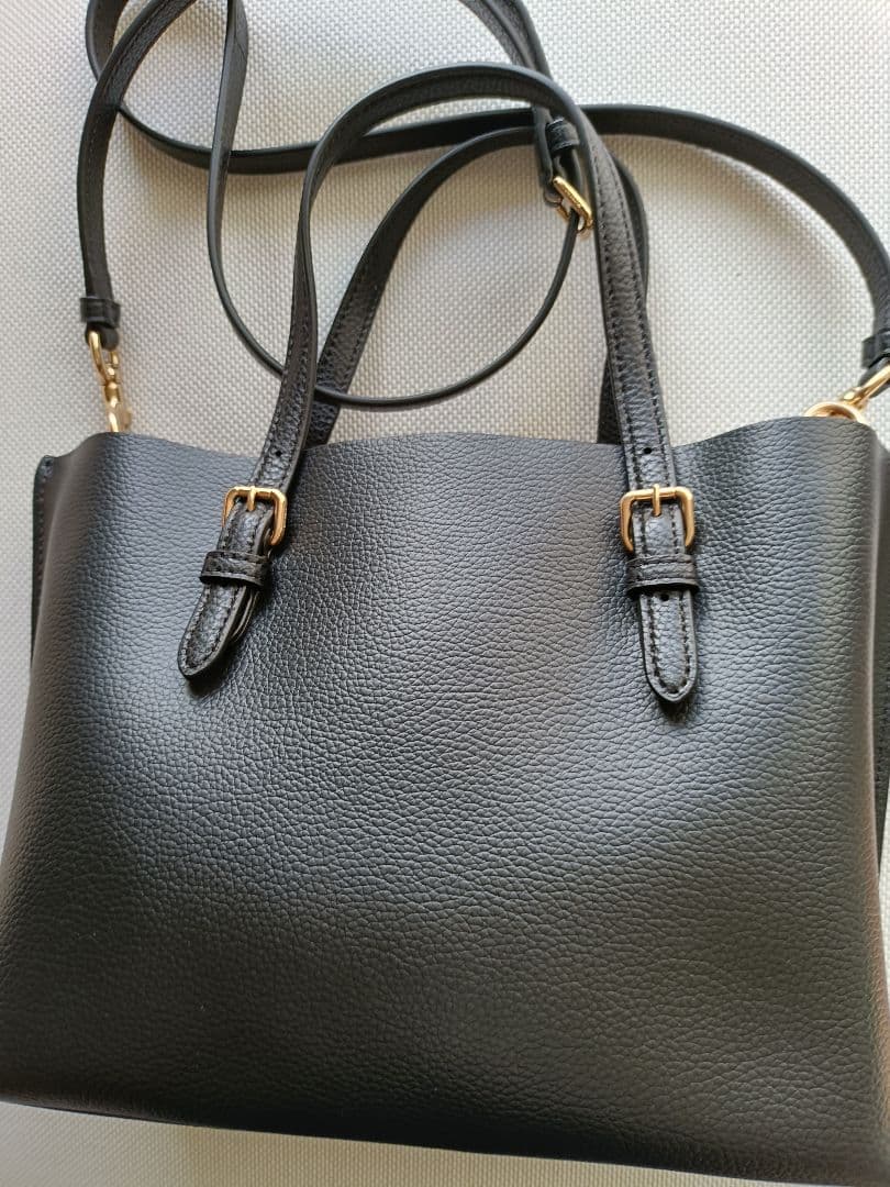 COACHモリートートブラックレザーバッグ