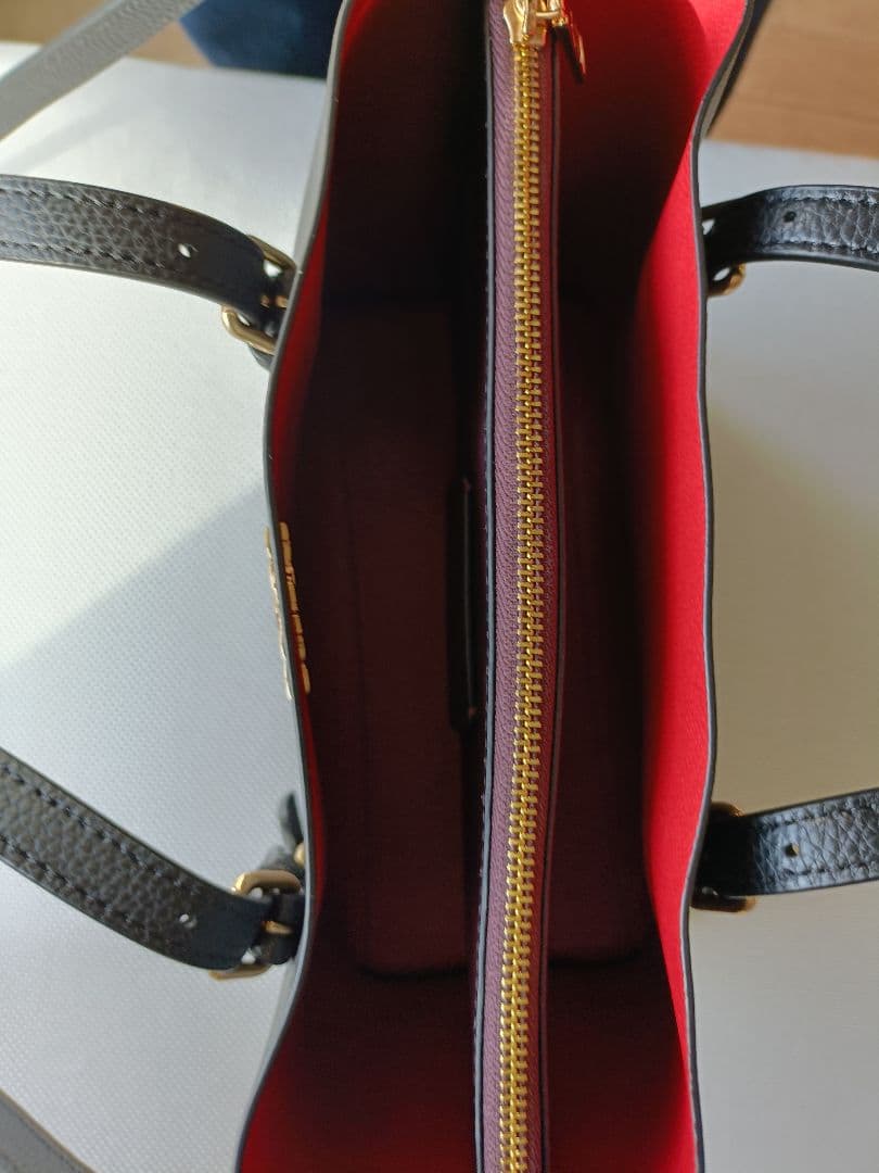 COACHモリートートブラックレザーバッグ