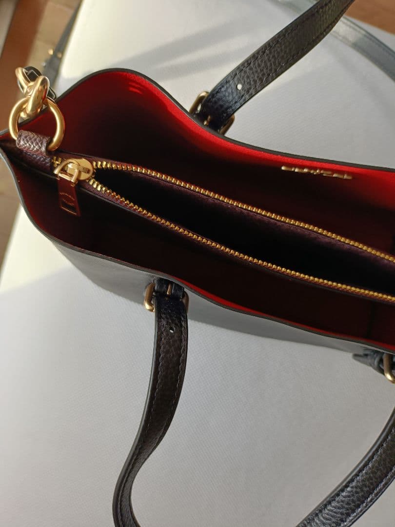 COACHモリートートブラックレザーバッグ