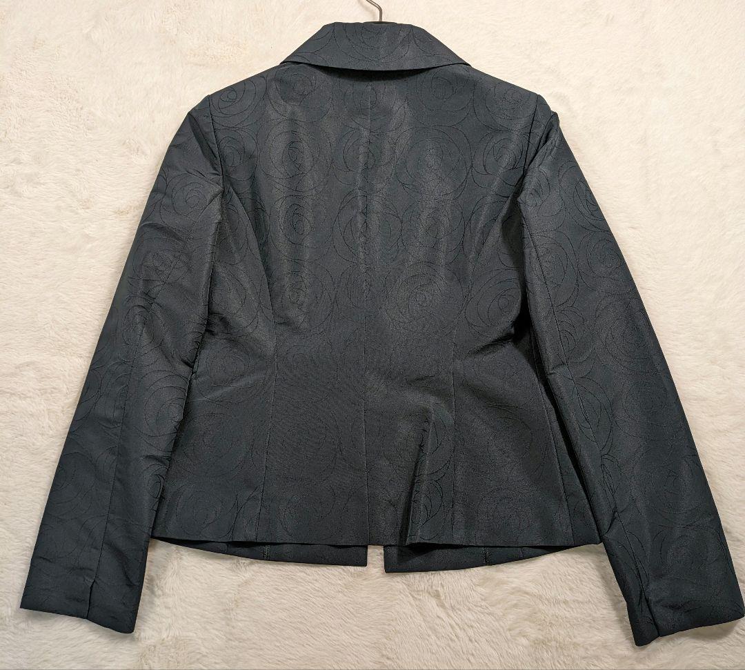 美品 オースチンリード 総バラ模様 パールボタン セットアップ ブラック 36