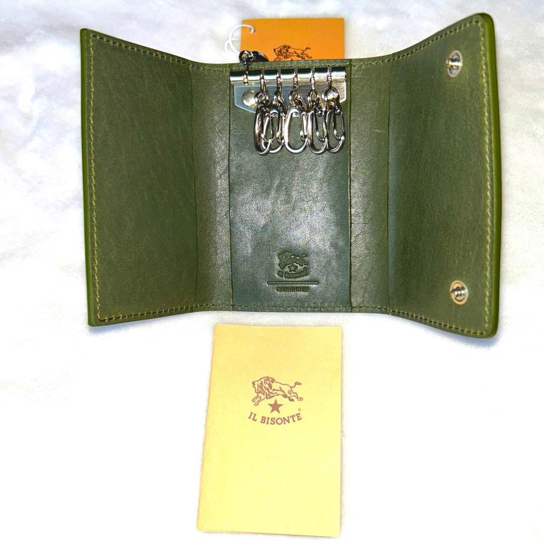 新品未使用 イルビゾンテ レザー キーケース モスグリーン 6フック