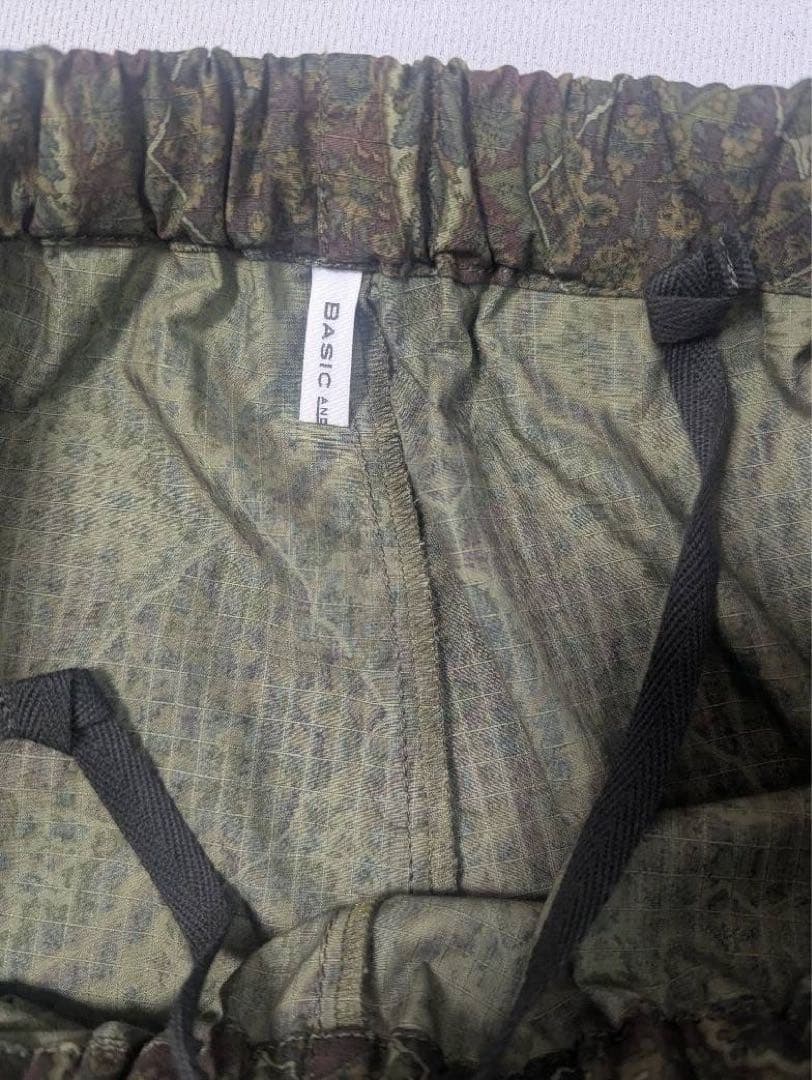 美品✨BASIC AND ACCENT リップストップペイズリー カーゴパンツ