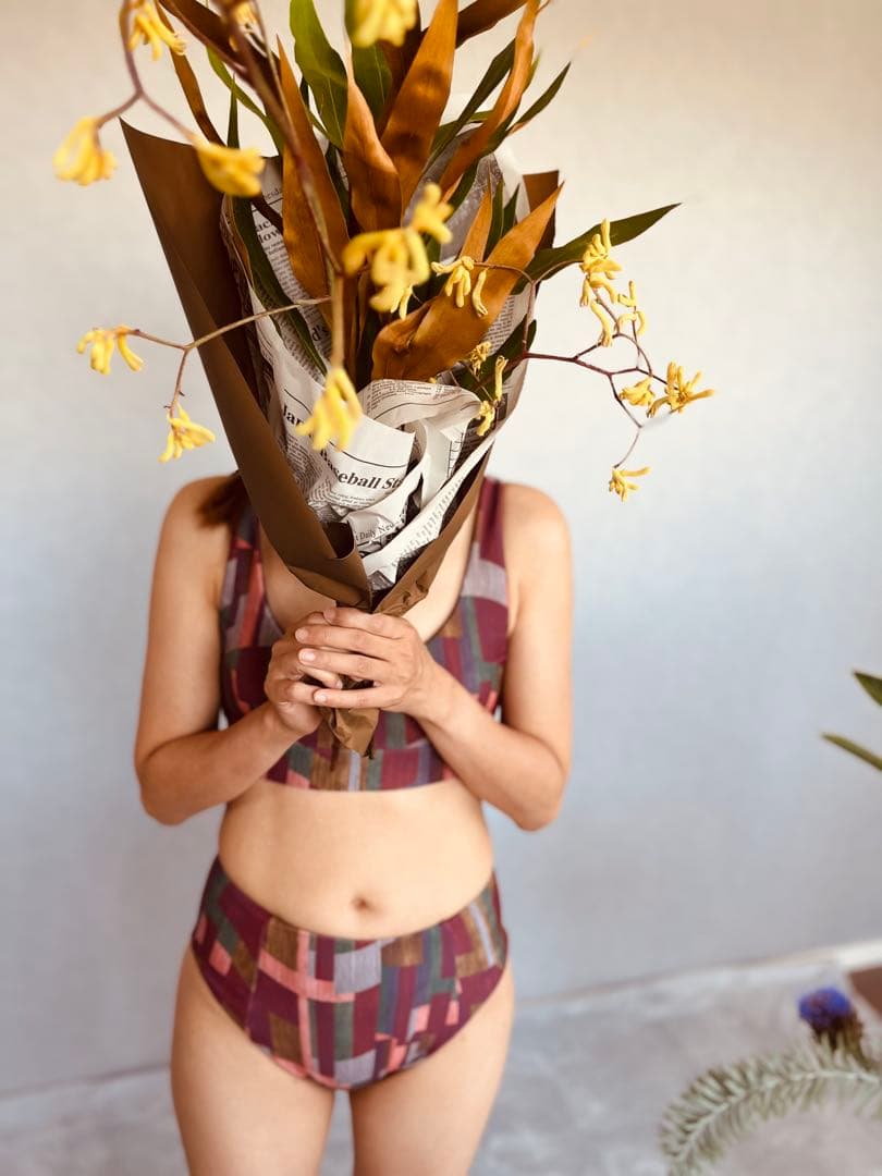 新品Espiegu ビキニsetボルドー［M-L］