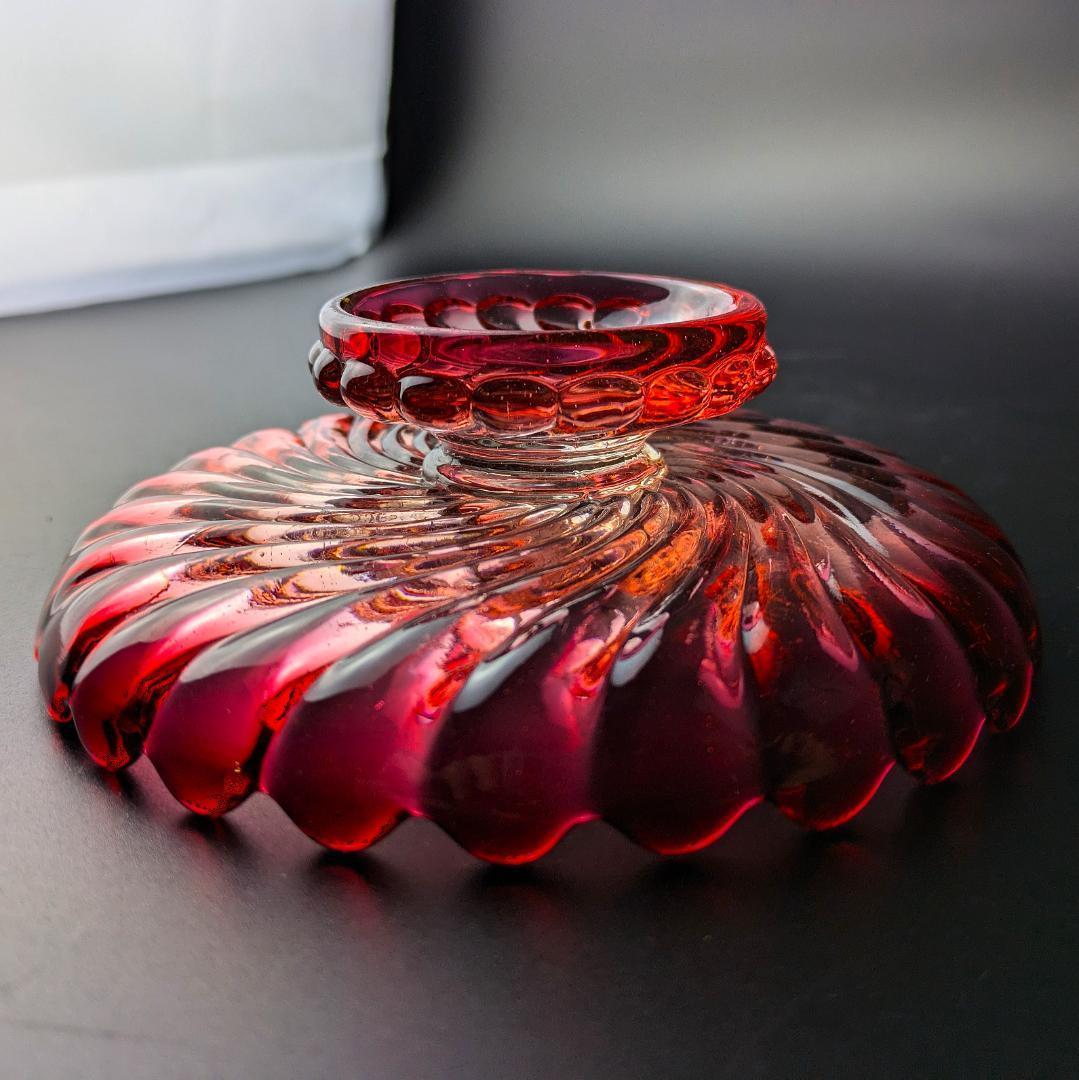 リビングを華やかに★オールドバカラ バンブー 15㎝センターピースフランス