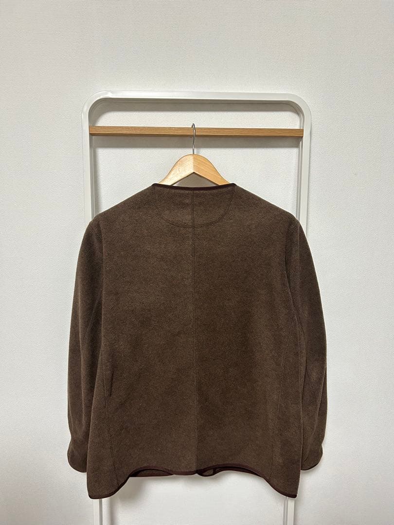ダントン ノーカラージャケット ブラウン