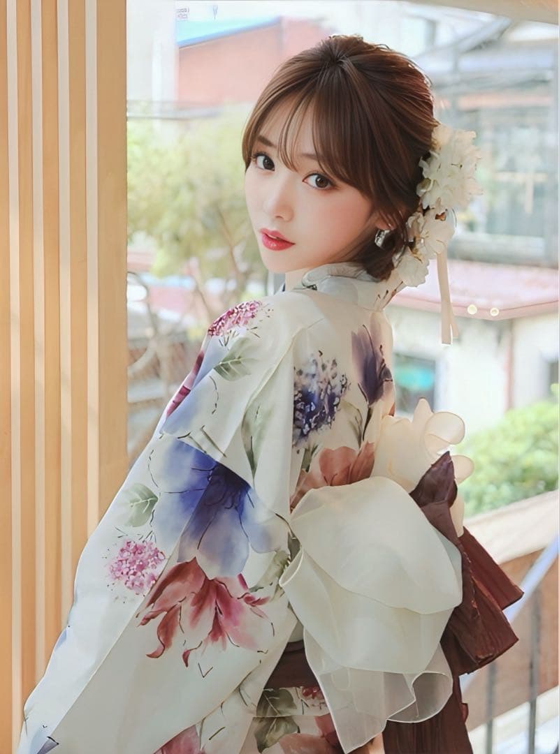 浴衣 Ｒちゃん着用 作り帯 ヘアアクセ 扇子 4点セット 即日発送可能