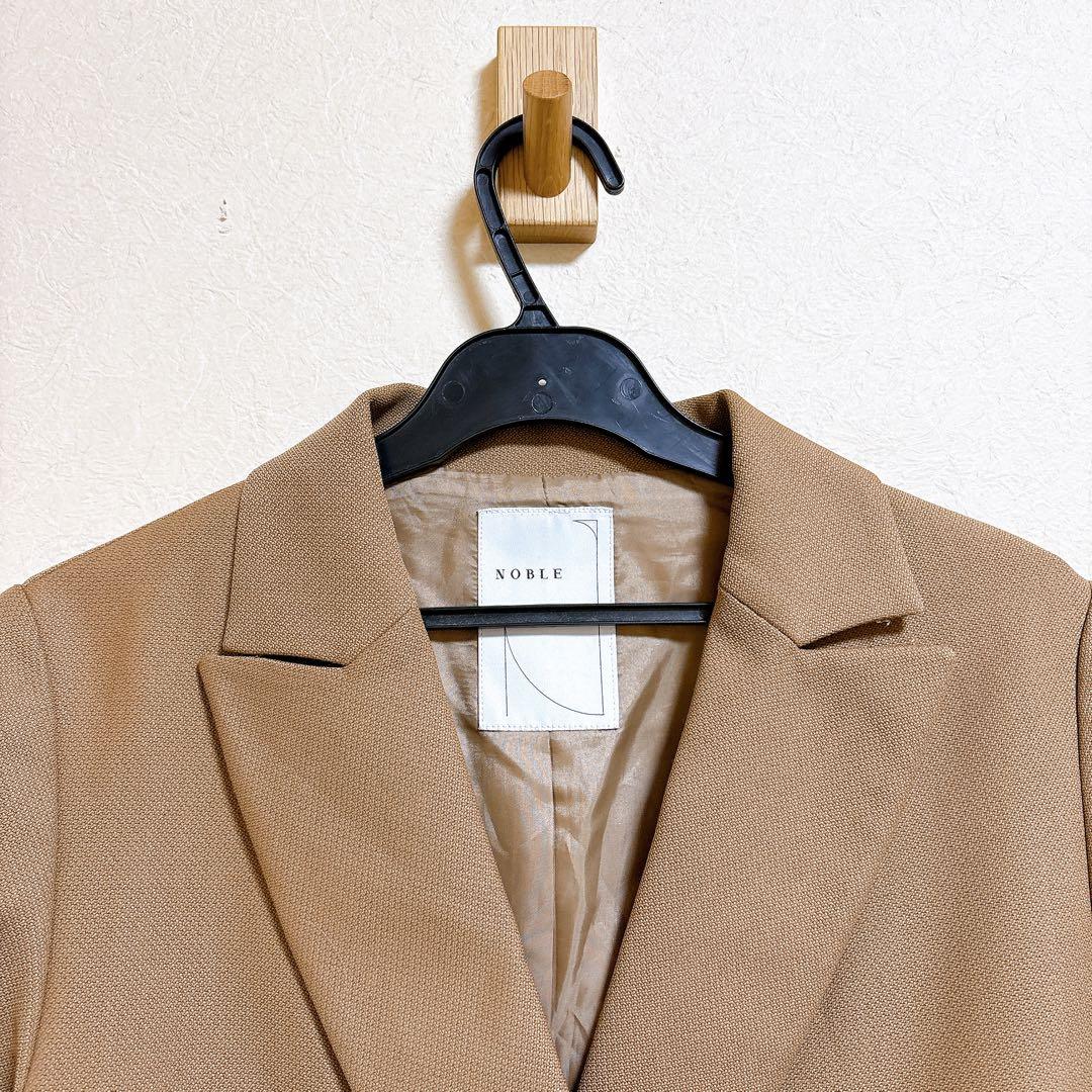 NOBLE ピークドラぺルダブルジャケット 36 キャメル