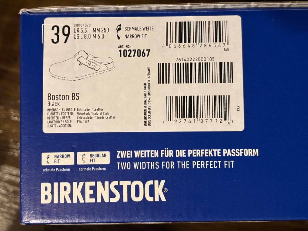 BIRKENSTOCK Boston ブラック 39 箱付き