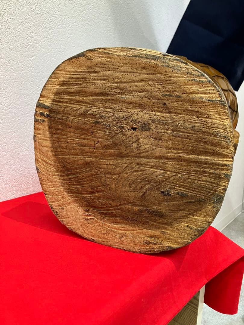 木製フクロウ彫刻 約30cm