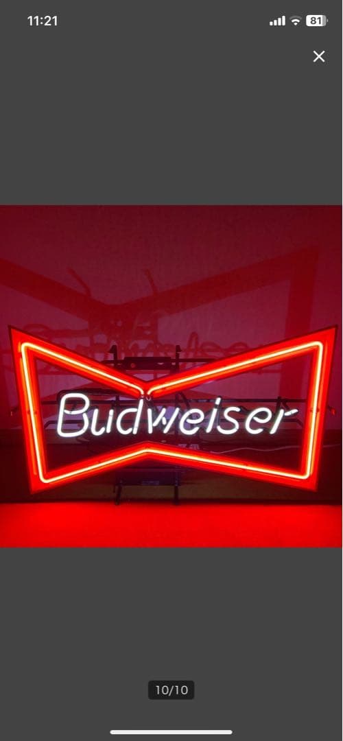 ネオン管　バドワイザー　当時物　アメリカン