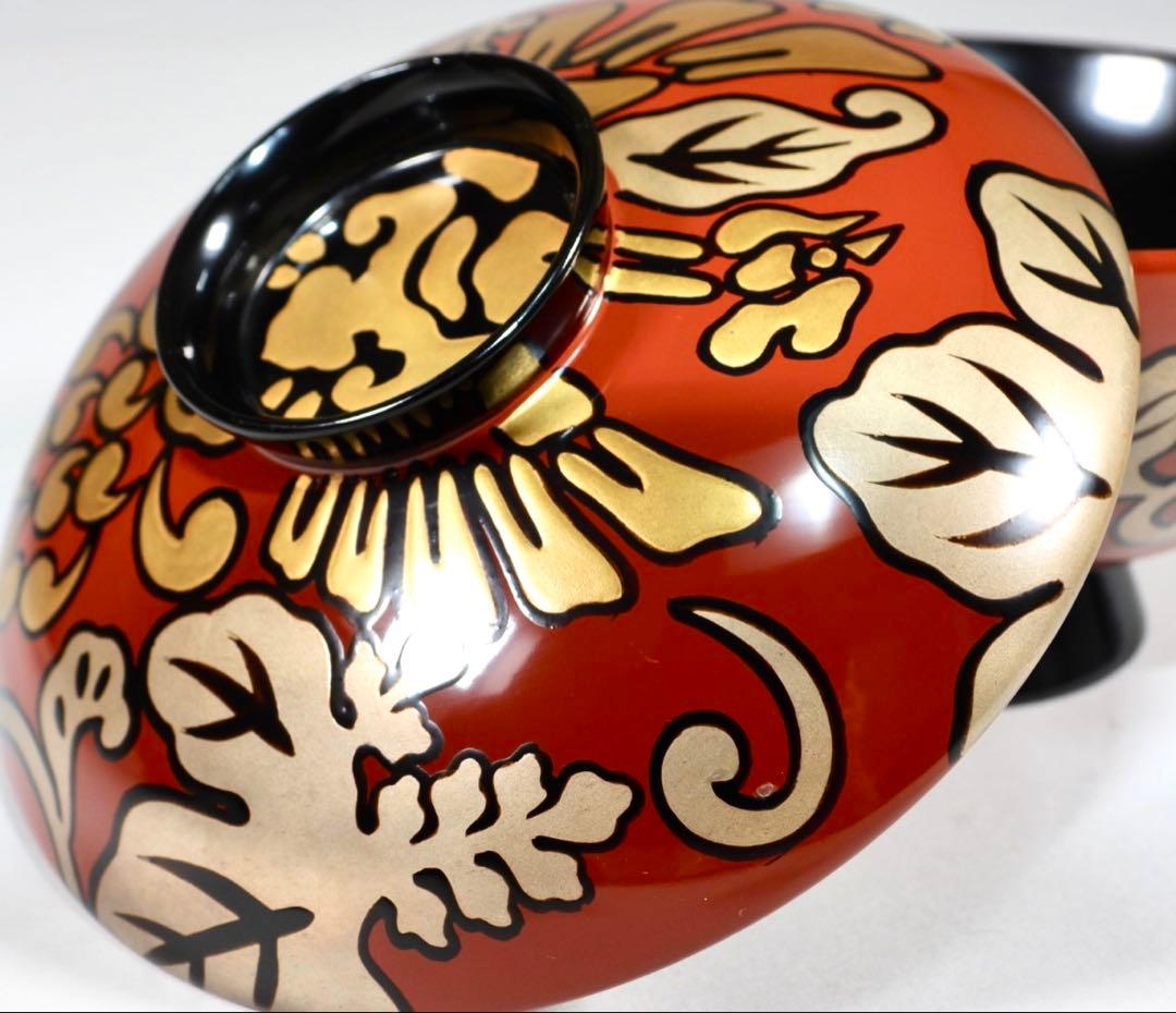 輪島塗 木製漆器 沈金 蓋椀 吸物椀 汁椀 10客　直径13cm