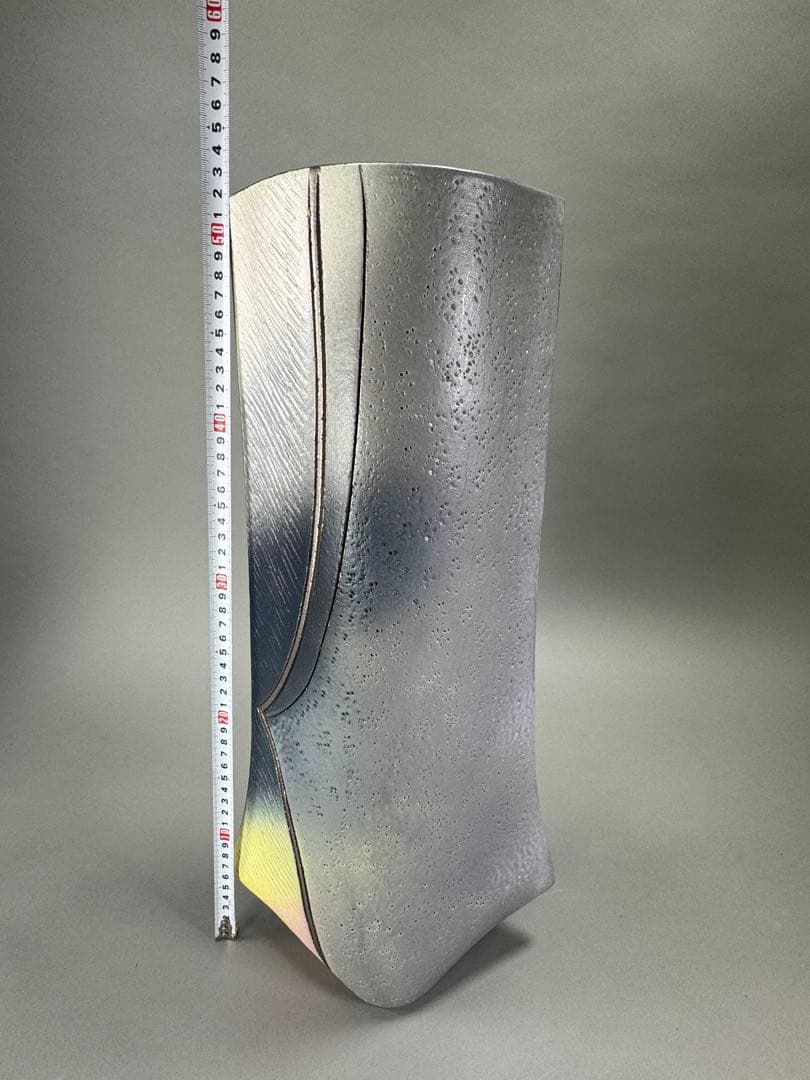 池坊　いけばな　清水焼　小林正明　陶器花器　華道具　高さ52cm 大作花器