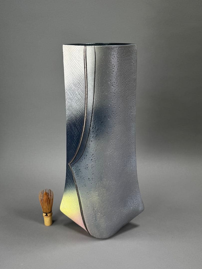 池坊　いけばな　清水焼　小林正明　陶器花器　華道具　高さ52cm 大作花器