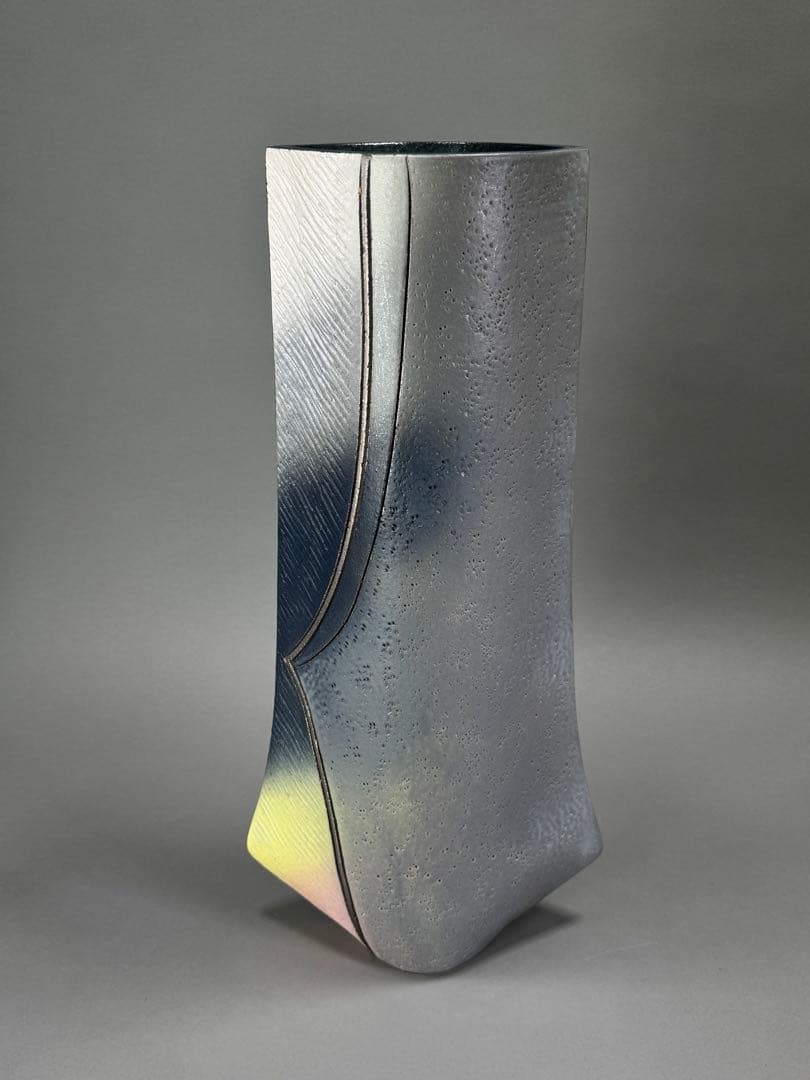 池坊　いけばな　清水焼　小林正明　陶器花器　華道具　高さ52cm 大作花器