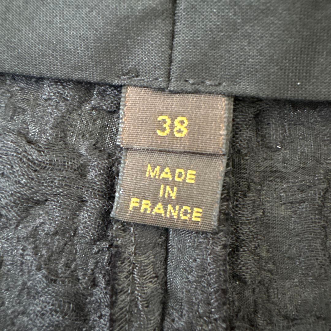 ことりショートパンツM 黒　ジャガード　シルク混　ゴールド金具