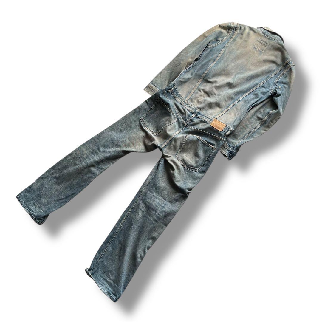 アディクトクローズ USED加工 デニム ジャンプスーツ オールインワン 34