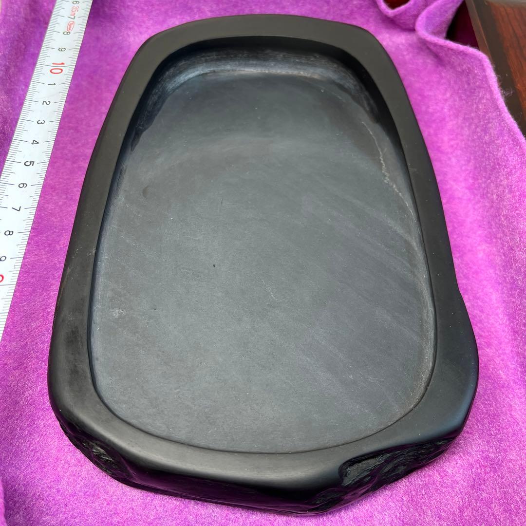 ⭕️22cm超　2kg超　大型雨端本石　大型自然硯　石紋綺麗　58年経過　記念品