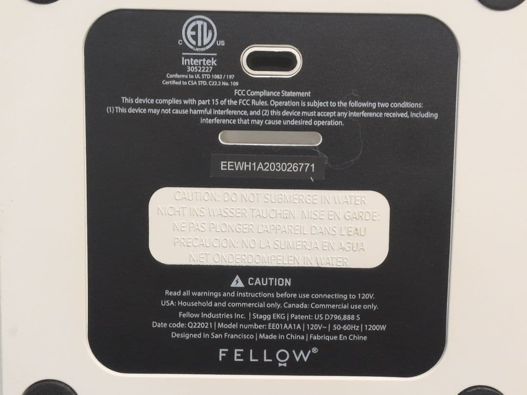 Fellow Stagg EKG 電気ケトル キッチン家電 M2688