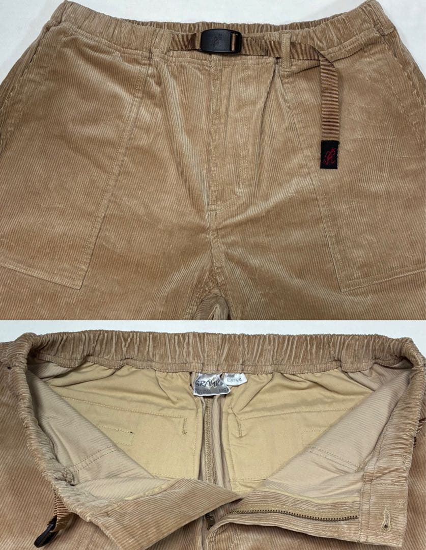 美品 GRAMICCI グラミチ コーデュロイルーズテーパードパンツ ベージュL