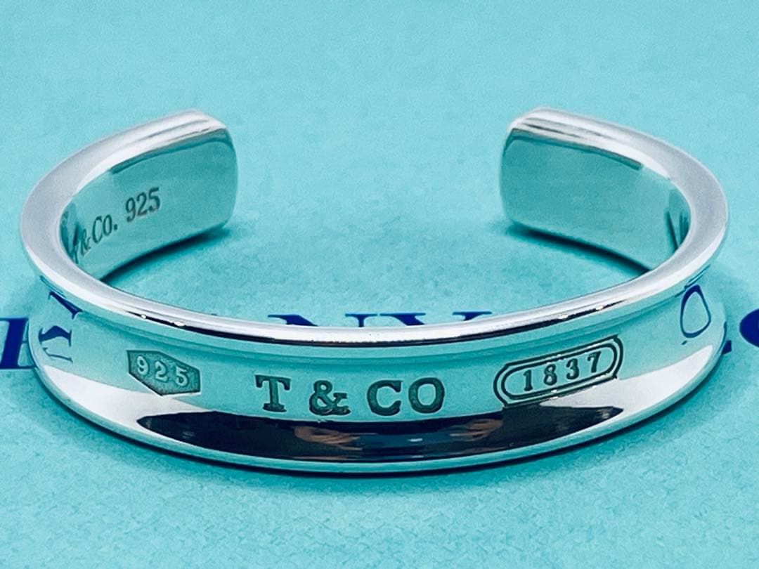 c877美品　1997 ティファニー　1837 ナロー　ワイド　バングル　925