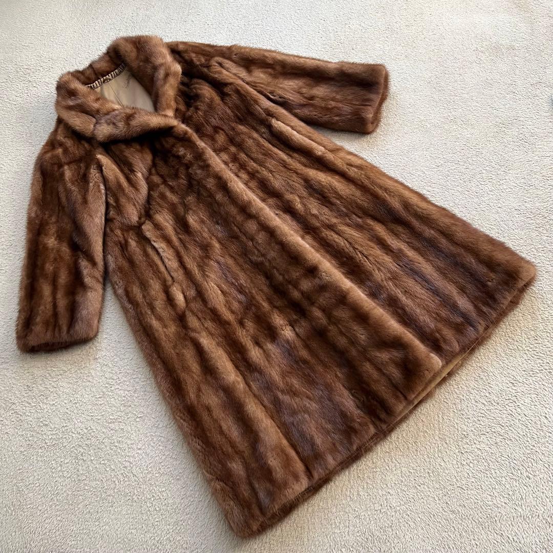 美品　サガミンク　ロイヤル　ロング　キャメル　ファーコート